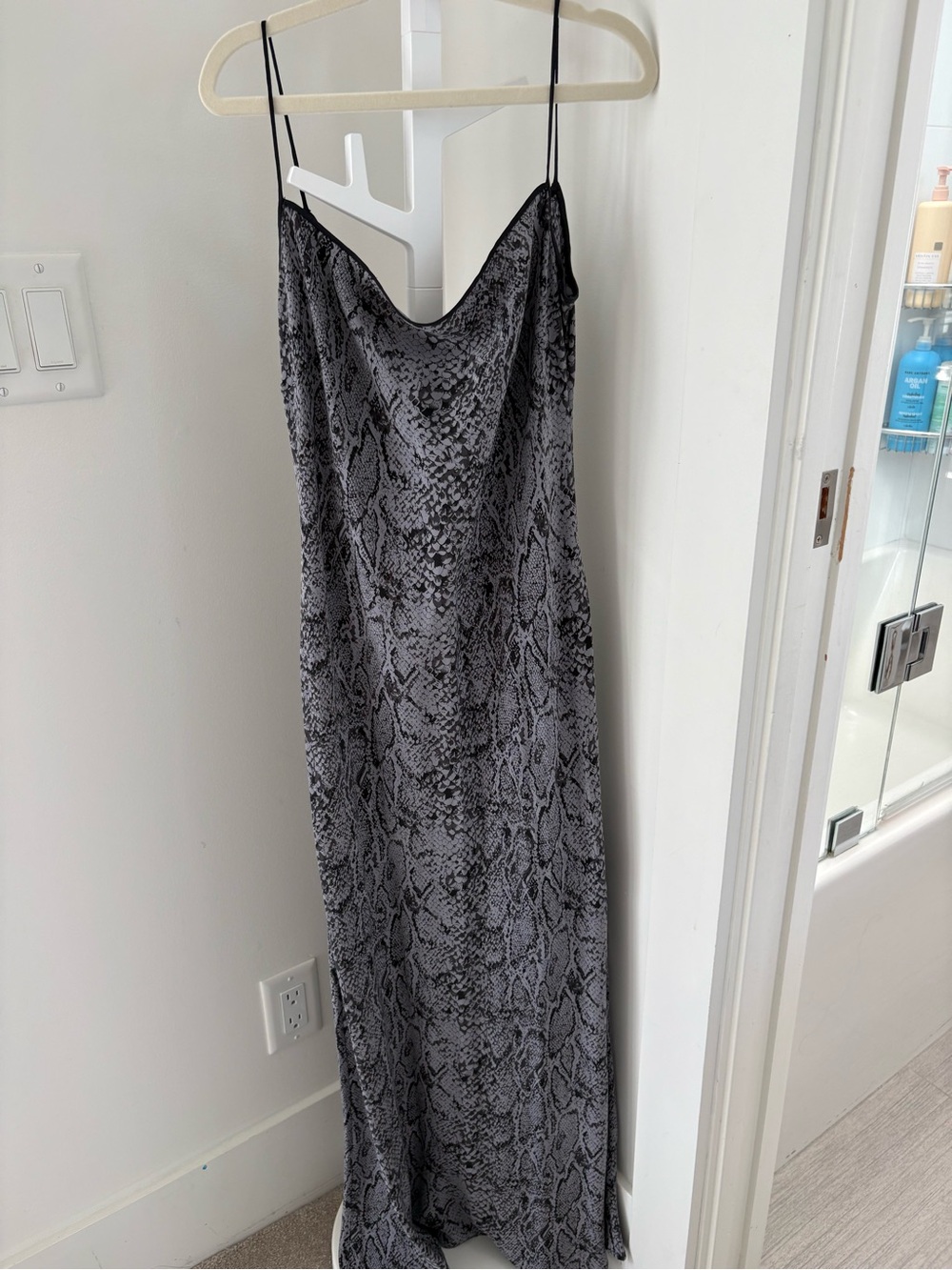 Equipment Grey Snake Print Slip Dress